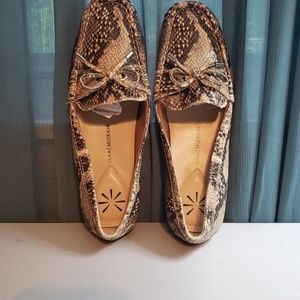 Python Embossed Leather Mocs Isaac Mizrahi 8.5